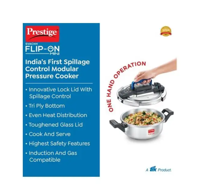 Prestige Flip on Review  Stainless steel Induction Bottom Pressure cooker  